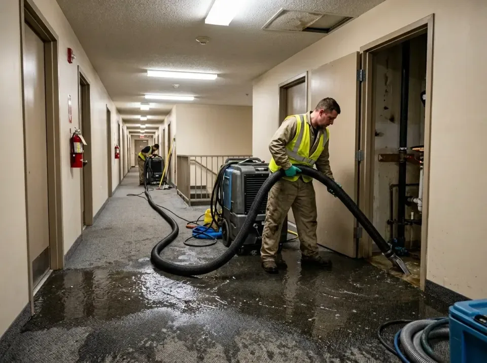multi-unit-apartment-hallway-f-005 — frequently asked questions, Emergency Burst Pipe Water Extraction & Removal in Ken Cary…